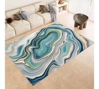 Tapis Géant 180x240 cm Impression Marbre VagueModerne 3D Tapis Lavable en Machine Imitation Cachemire Texture Douce et Antidérapante Idéal pour Salon Chambre Maison de Campagne et Salle de Yoga