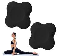 Tapis genouillère Yoga Pilates 2 pièces, Coussin de Genoux épais 20mm Noir, Support Ergonomique antidérapant pour Genoux Mains Coudes tête Jardinage Exercices