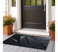 Tapis Géométrie Abstraite Trigonométrie avec Dos Antidérapant 60x150 cm Tapis Imprimé pour Entrée, Couloir et Corridor,à Poils Courts, Doux, Lavable, Light Style Tapis Décoratif Noir