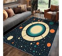 Tapis Géométrique Chambre 80x150 cm Motif Pois Retro Année 60, Tapis Cuisine Lavable Antidérapant Doux Poil Ras, Deco Chambre Moquette, j1d1816