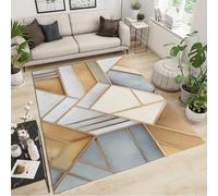 Tapis géométrique Chaos - Design en métal marbré antidérapant pour salon, cuisine et restaurant - 170 x 240 cm - Décoration d'intérieur élégante et facile à nettoyer