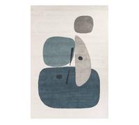 Tapis géométrique hommage à joan miró collage bleu 120X170