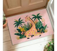Tapis girafe, feuilles tropicales ludiques, feuillage, pêche, envers antidérapant, tapis rectangulaire qui ne perd pas ses poils pour entrée, salle de bain, buanderie, décoration de 61 x 0,9 m