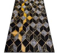 Tapis GLOSS moderne 400B 86 élégant, glamour, art deco, 3D géométrique noir / or noir 160x220 cm