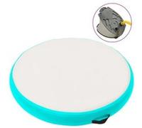 Tapis gonflable de gymnastique avec pompe 100x100x10cm PVC Vert Noir G