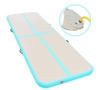 Tapis Gonflable de Gymnastique avec Pompe 400x100x10 cm PVC Vert Yoga vidaXL