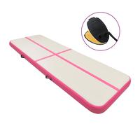 Tapis Gonflable de Gymnastique avec Pompe 400x100x10 cm PVC Vert Yoga vidaXL