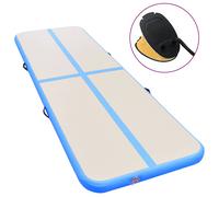Tapis Gonflable de Gymnastique avec Pompe 400x100x10 cm PVC Vert Yoga vidaXL