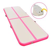 Tapis Gonflable de Gymnastique avec Pompe 400x100x10 cm PVC Vert Yoga vidaXL