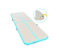 Tapis gonflable de gymnastique avec pompe 400x100x10cm PVC Vert