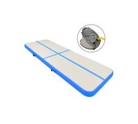 Tapis gonflable de gymnastique avec pompe 400x100x15cm PVC Bleu