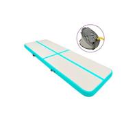 Tapis gonflable de gymnastique avec pompe 400x100x15cm PVC Vert