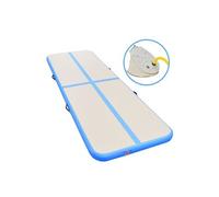 Tapis gonflable de gymnastique avec pompe 500x100x10cm PVC Bleu