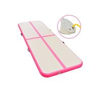 Tapis gonflable de gymnastique avec pompe 500x100x10cm PVC Rose Noir G