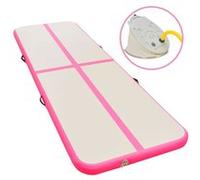 Tapis gonflable de gymnastique avec pompe 500x100x10cm PVC Rose Noir G