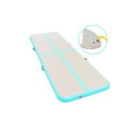 Tapis gonflable de gymnastique avec pompe 500x100x10cm PVC Vert