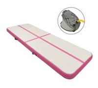 Vidaxl Tapis Gonflable De Gymnastique Avec Pompe 500x100x15cm Pvc Rose