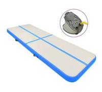 Tapis gonflable de gymnastique avec pompe 500x100x20cm PVC Bleu Noir G