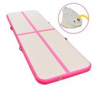 Tapis gonflable de gymnastique avec pompe 600x100x10cm PVC Rose Noir G