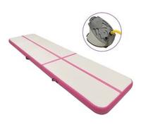 Tapis gonflable de gymnastique avec pompe 700x100x20cm PVC Rose Noir G