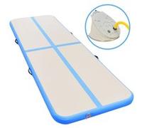 Tapis Gonflable de Gymnastique avec Pompe 400x100x10 cm PVC Vert Yoga vidaXL