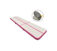 Tapis gonflable de gymnastique avec pompe 800x100x15cm PVC Rose Noir G