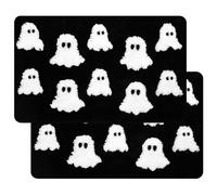 Tapis Gothique|.Gothic Rug|2Pcs Halloween Door Mat 24x16 Cute Ghost Halloween Welcome Mat Non-Slip Soft Absorbent Entrance Doormat for Indoor Outdoor Kitchen Bathroom D