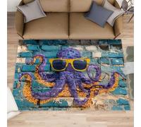 Tapis graffiti pour salon, art de rue 160 x 230 cm, grand tapis lavable et antidérapant pour décoration d'intérieur