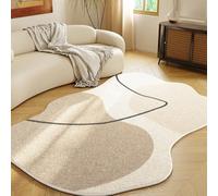 Tapis Grand Format De Forme Irrégulière, en Fausse Laine Douce, Lavable, pour Salon, Chambre, Cuisine, Bureau, Moquette Épaisse, Tapis pour Chien Ou Chat(Pattern G,140cmx200cm)