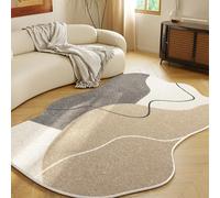 Tapis Grand Format De Forme Irrégulière, en Fausse Laine Douce, Lavable, pour Salon, Chambre, Cuisine, Bureau, Moquette Épaisse, Tapis pour Chien Ou Chat(Pattern C,50cmx80cm)