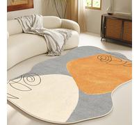Tapis Grand Format De Forme Irrégulière, en Fausse Laine Douce, Lavable, pour Salon, Chambre, Cuisine, Bureau, Moquette Épaisse, Tapis pour Chien Ou Chat(Pattern D,80cmx120cm)