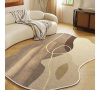Tapis Grand Format De Forme Irrégulière, en Fausse Laine Douce, Lavable, pour Salon, Chambre, Cuisine, Bureau, Moquette Épaisse, Tapis pour Chien Ou Chat(Pattern F,160cmx230cm)