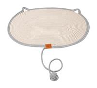 Tapis Grattoir Chat, Tapis en Coton Et Lin Naturel, Interactif Et Anti-Dérapant avec Balle, Plateau Griffes Chat, pour Jeu Dressage Exercice Maison Salon Temps Familial Voyage Extérieur et Anti-Ennui