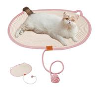 Tapis Grattoir Chat | Tapis Interactif en Coton Lin Naturel Anti-Dérapant - Plaques à Griffes Chat,pour L'Entraînement avec Balle, l'exercice Et La Stimulation Mentale À La