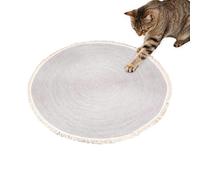 Tapis Grattoir pour Chat - Tapis Rond en Corde De Coton pour Table Basse, De Sol Lavable À Gratter avec Frange | pour Salon Chambre Maison Salle De Jeux Entrée Appartement Porche Patio