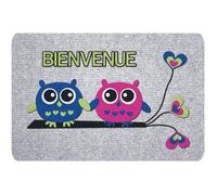 Tapis greyflock chouettes bienvenue 40x60cm