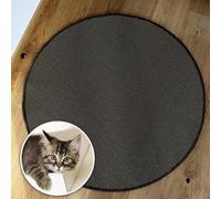 Tapis griffoir Casa Pura® pour chat rond 50 cm Ø en sisal naturel, tapis à griffer pour chats, mobilier à gratter pour chats pour le mur ou le sol - robuste et lavable, noir