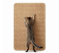 Tapis griffoir Mural pour Chat - Griffoir en sisal 60 x 40 cm avec Velcro et adhésif - Protecteur de Meubles pour Coins de canapé et Tapis (Naturel)