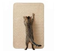 Tapis griffoir Mural pour Chat - Griffoir en sisal 60 x 40 cm avec Velcro et adhésif - Protecteur de Meubles pour Coins de canapé et Tapis (Blanc)