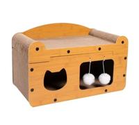 Tapis Griffoir pour Chat Chat Maison en Carton Griffoir Lit Griffoirs for Chats D'intérieur avec Ondulé Détachable Intérieur Et Extérieur(B)