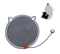 Tapis griffoir pour chat en corde de coton naturel rond de 42 cm pour mur et sol, griffoir double face durable, protection de meubles pour mur, canapé, tapis, gris foncé