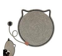 Tapis griffoir pour chat | Grattoir horizontal rond avec balle | Accessoire pour animaux de compagnie avec crochet d'oreille Lit pour chat, pour salon, chambre à coucher, moquette, coin