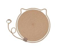Tapis griffoir pour chat | Grattoir rond horizontal avec balle | Accessoires pour animaux de compagnie | Protection de meubles avec crochets d'oreille pour maison, salon, chambre à coucher, mur