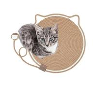 Tapis griffoir pour chat intérieur, tapis à gratter pour chats, tapis à gratter horizontal rond avec jouet, accessoires pour animaux de compagnie pour chaton intérieur, lit pour moudre les griffes