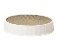 Tapis Griffoir pour Chat Maison for Chat en Carton Forme De Bol, Planche À Gratter for, Papier Ondulé Rond Intérieur Et Extérieur(White)