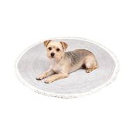 Tapis griffoir pour chats, rond, en corde de coton, lavable, avec pompon, pour salon, chambre à coucher, maison, salle de jeux, entrée, appartement, terrasse