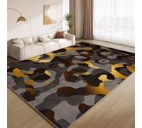 Tapis Gris-Or Vintage, Tapis Imprimé Abstrait Original Lavable pour Salon Chambre à Coucher Doux Antidérapant sans Perte à Poils Courts pour Crèche Ferme Maison Couloir 120x150cm