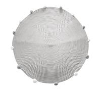 Tapis gros pompons 90 cm gris