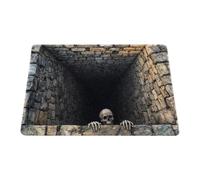 Tapis Halloween 3D Illusion D'Optique Crâne Effet De Trous Antidérapant | Tapis Halloween 3D En Velours Avec Illusion D'optique Crâne Et Effet De Trous, Antidérapant Et Séchage Rapide