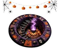 Tapis Halloween Illusion Optique Tapis Abîme Rond Effrayant En Peluche